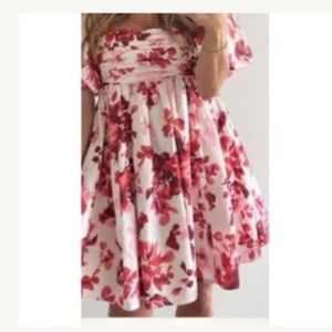 Abercrombie & Fitch Floral Puff Sleeve Cotton Mini Dress Size ST